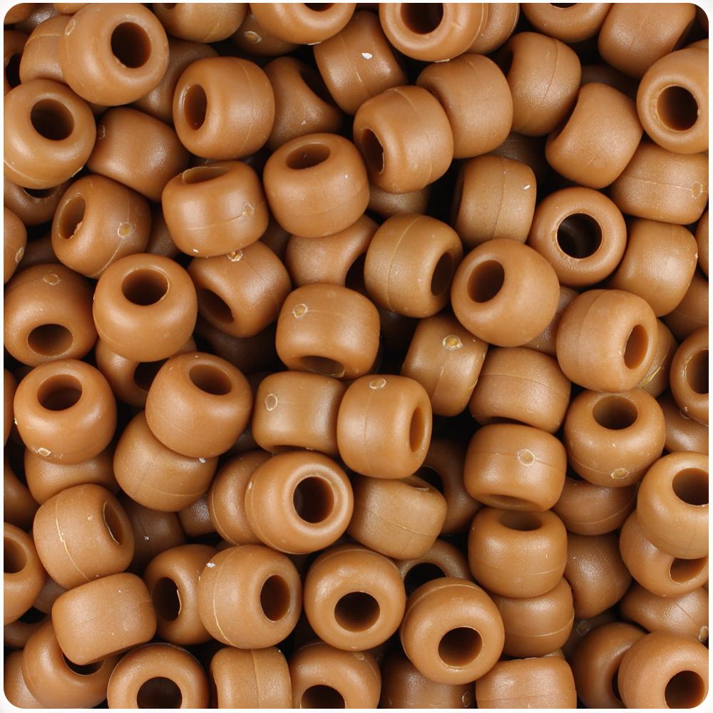 Tiger Eye Matte 9mm Barrel Pony Beads (100pcs)