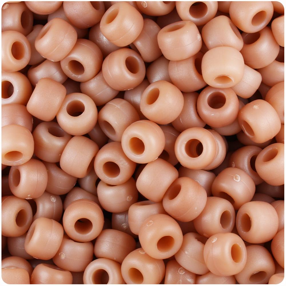 Bone Matte 9mm Barrel Pony Beads (100pcs)