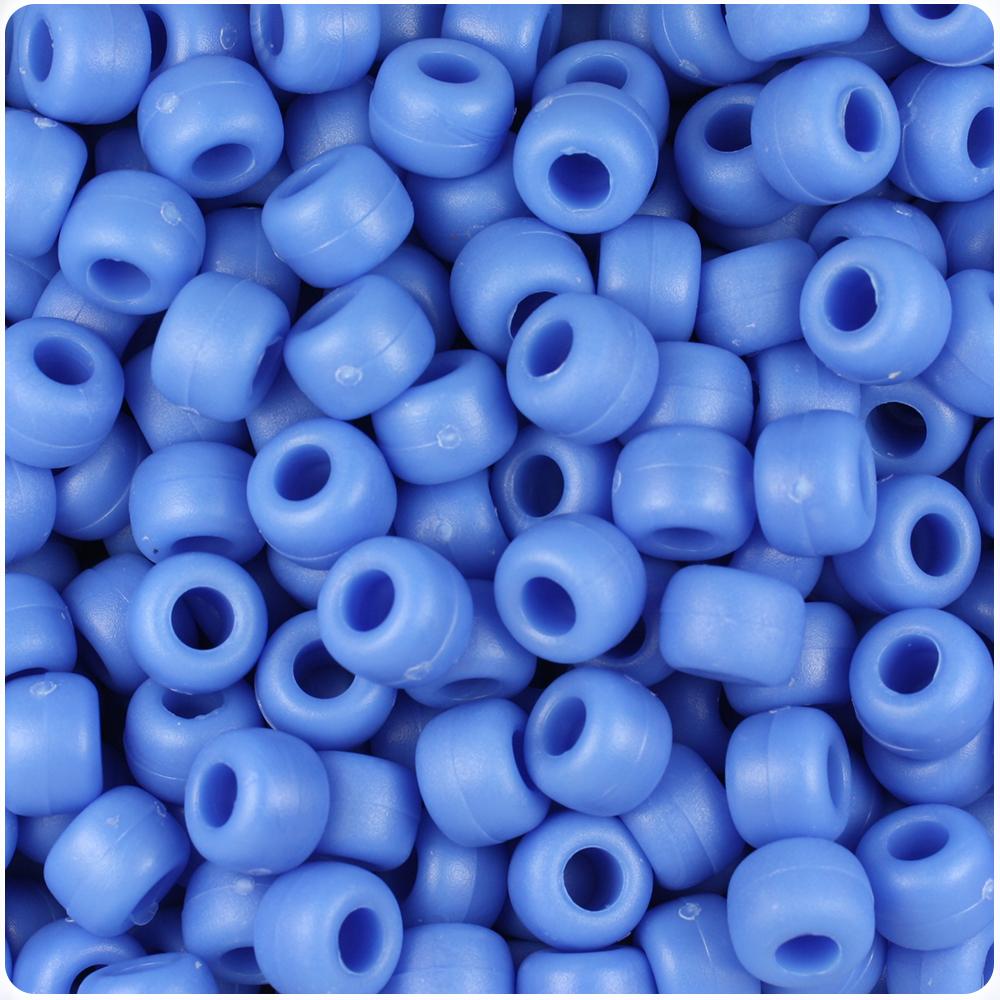 Periwinkle Matte 9mm Barrel Pony Beads (100pcs)