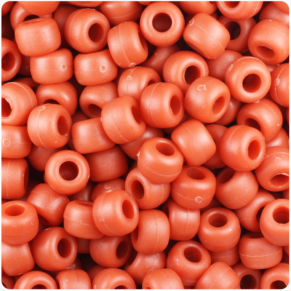 Cinnabar Matte 9mm Barrel Pony Beads (100pcs)