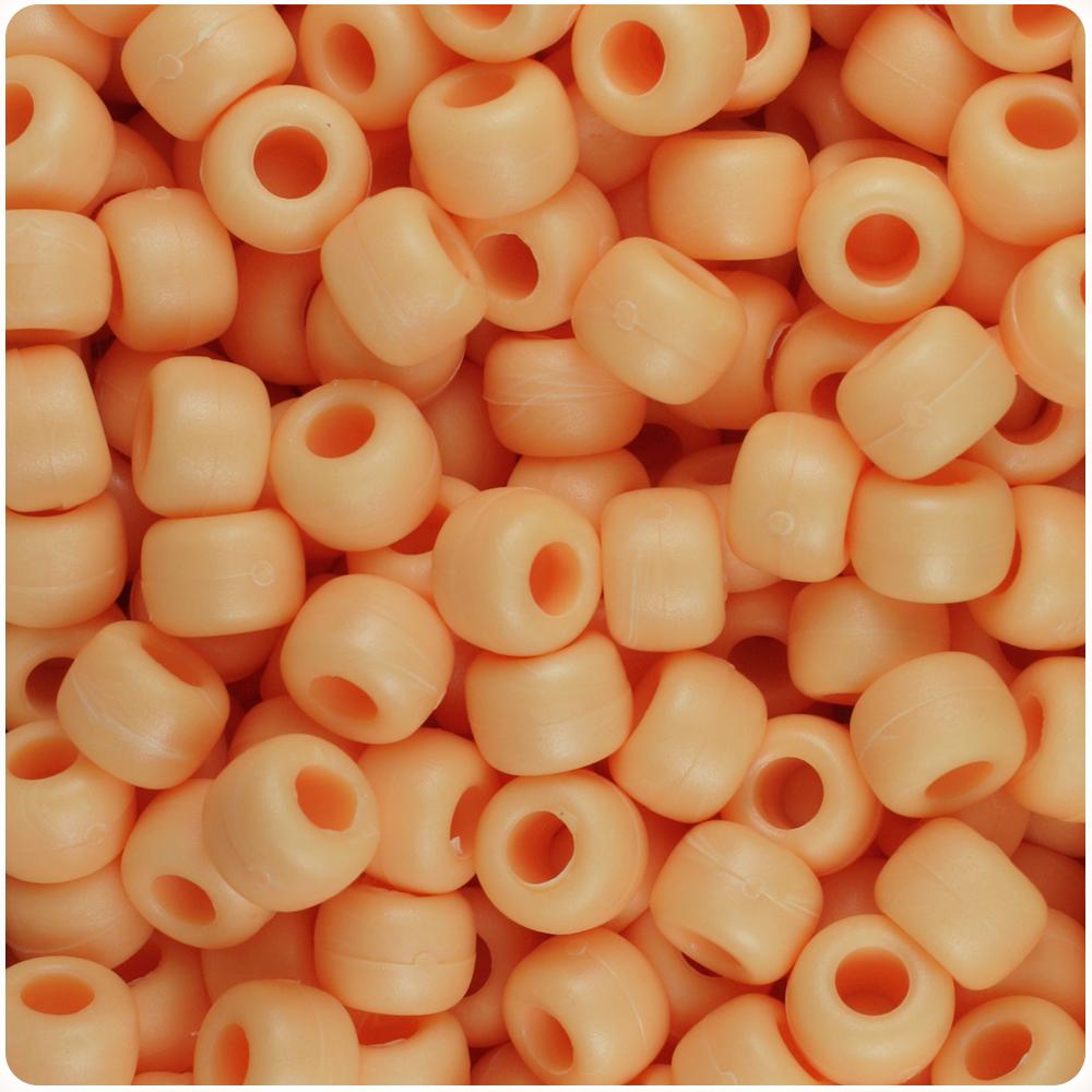 Sand Matte 9mm Barrel Pony Beads (100pcs)