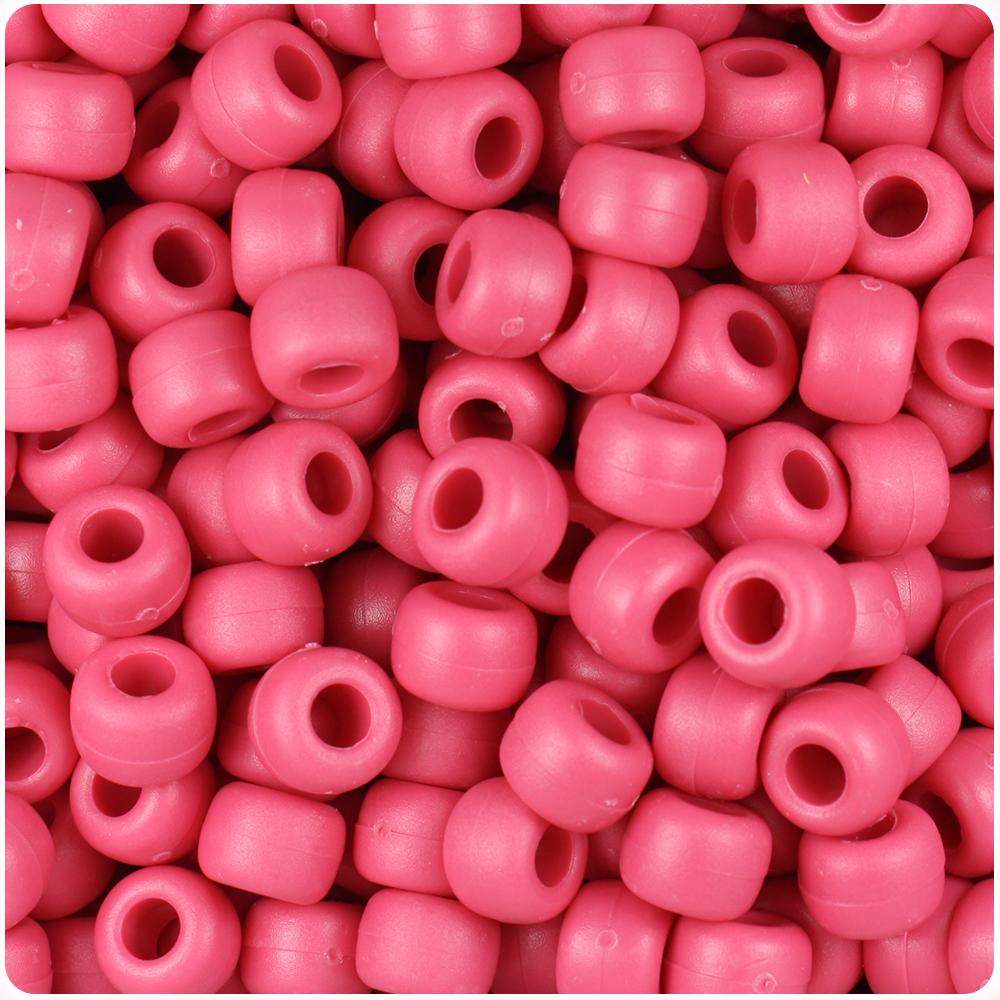 Old Rose Matte 9mm Barrel Pony Beads (100pcs)