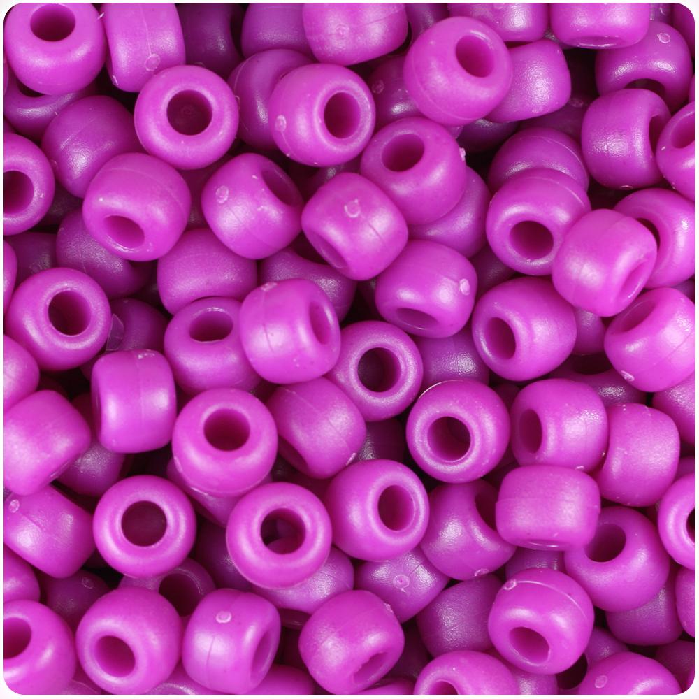 Boysenberry Matte 9mm Barrel Pony Beads (100pcs)