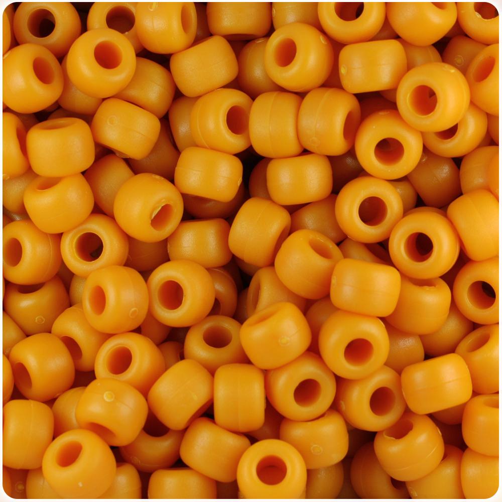 Butternut Matte 9mm Barrel Pony Beads (100pcs)