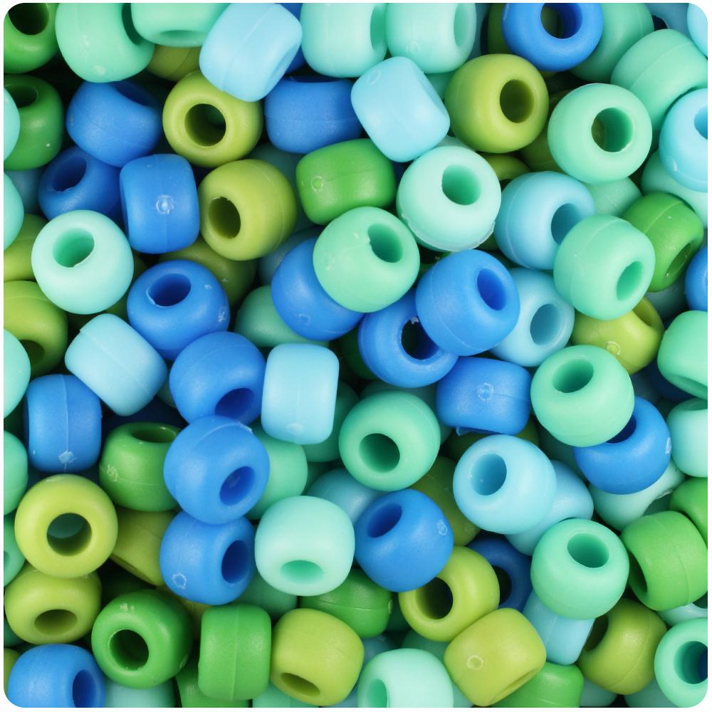 Blueberry Mix Matte 9mm Barrel Pony Beads (100pcs)