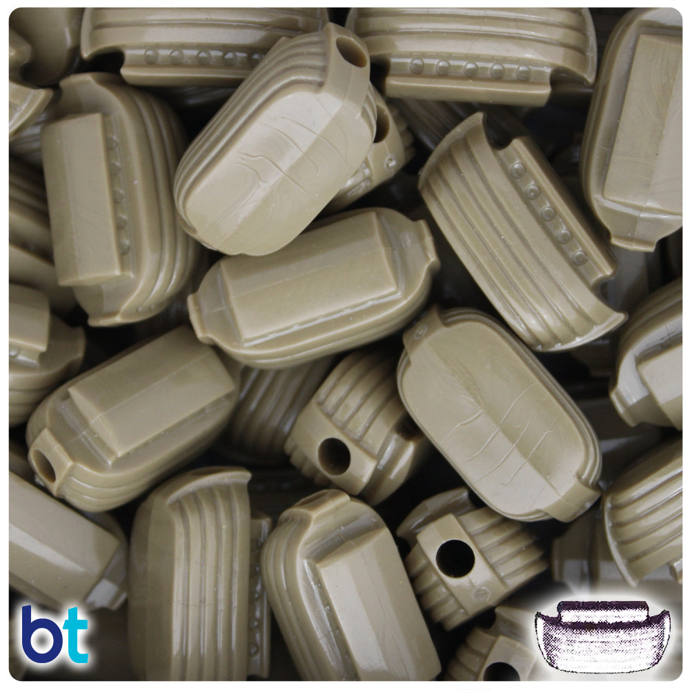 Khaki Opaque 26mm Ark Pony Beads (24pcs)