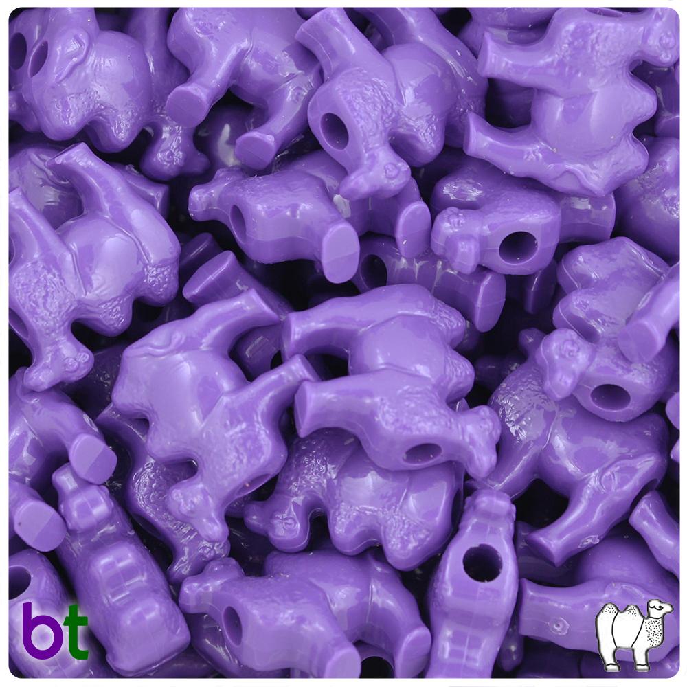 Dark Lilac Opaque 21mm Camel Pony Beads (8pcs)