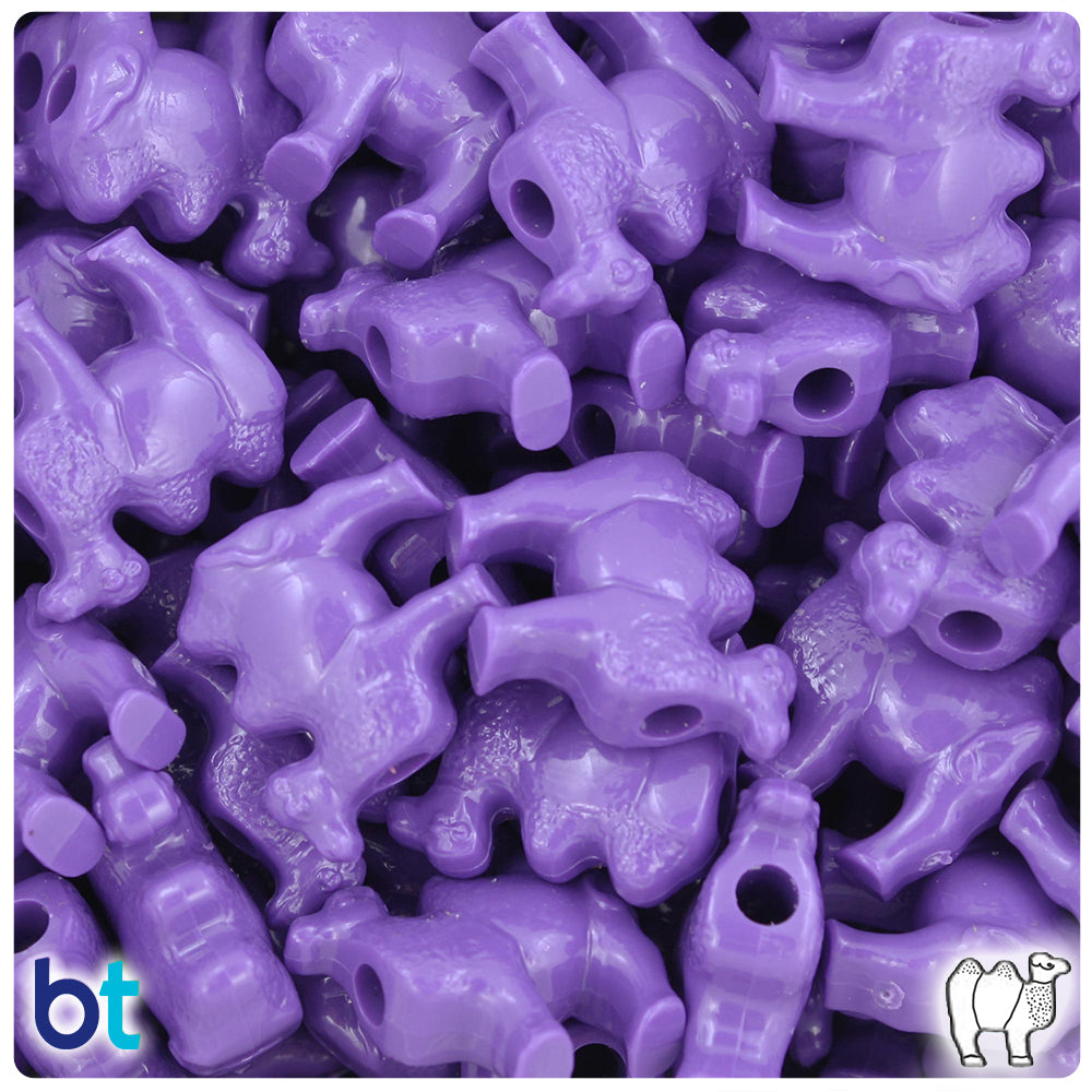 Dark Lilac Opaque 21mm Camel Pony Beads (24pcs)