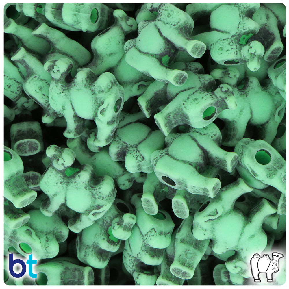 Lime Antique 21mm Camel Pony Beads (24pcs)