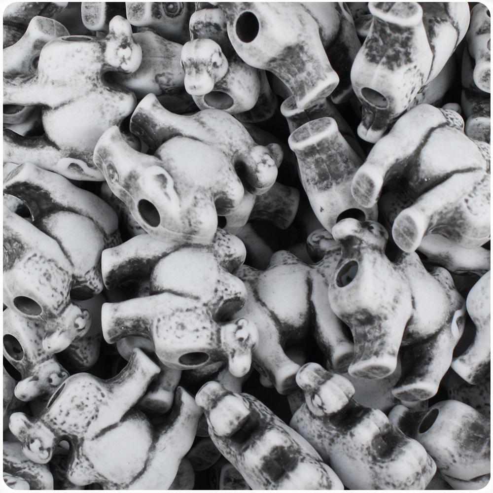 Grey Antique 21mm Camel Pony Beads (8pcs)