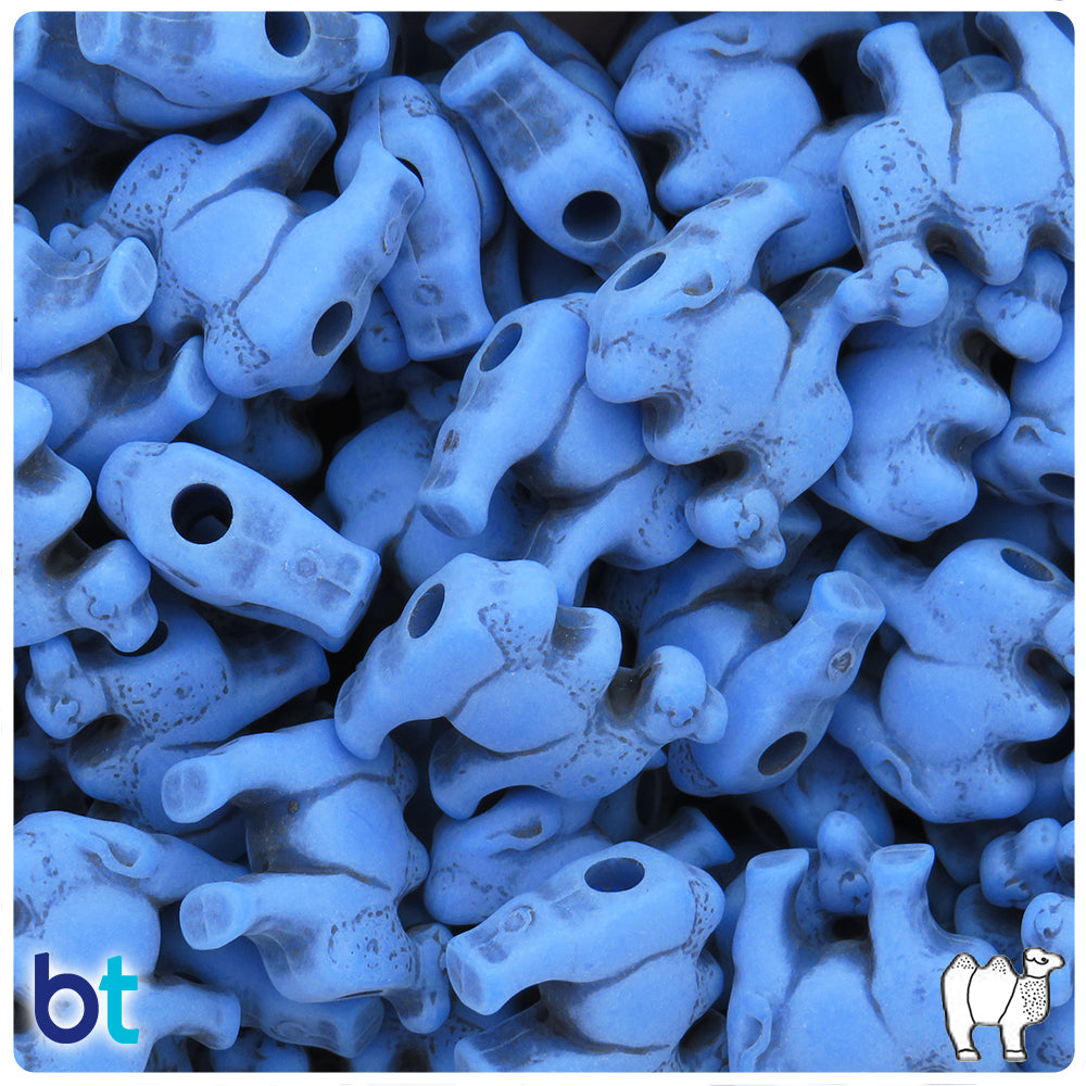 Periwinkle Antique 21mm Camel Pony Beads (8pcs)