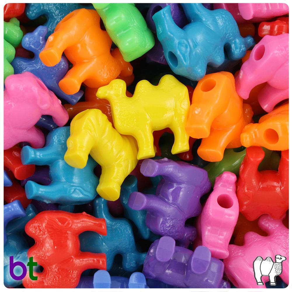 Circus Opaque Mix 21mm Camel Pony Beads (8pcs)