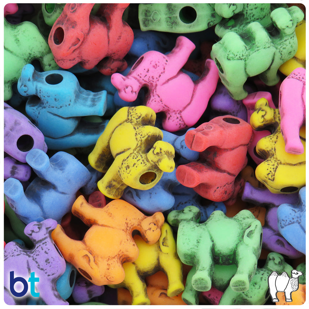 Circus Antique Mix 21mm Camel Pony Beads (8pcs)