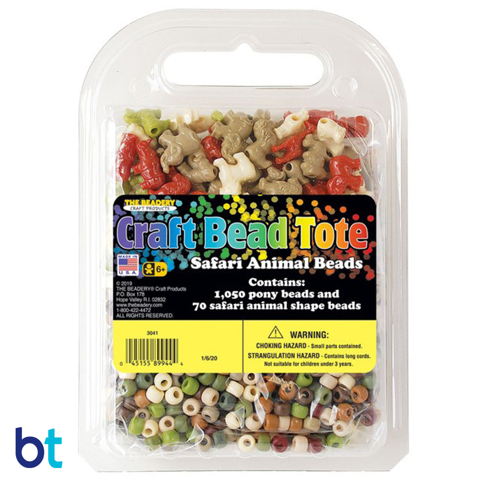 Safari Animals Multi Plastic Bead Tote