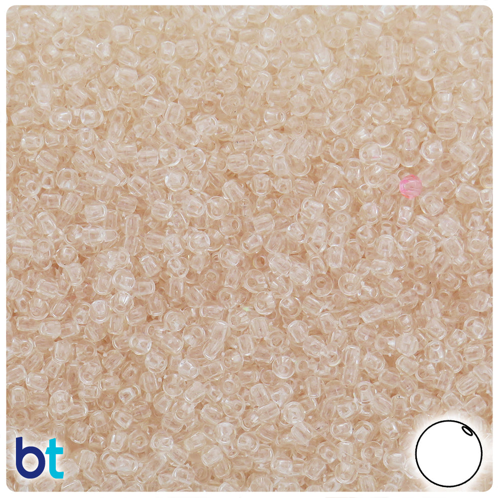 Champagne Transparent 3mm Round Plastic Beads (28g)