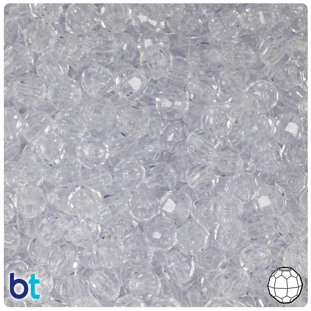 Wholesale Case 6mm Faceted Round Plastic Beads - Transparent