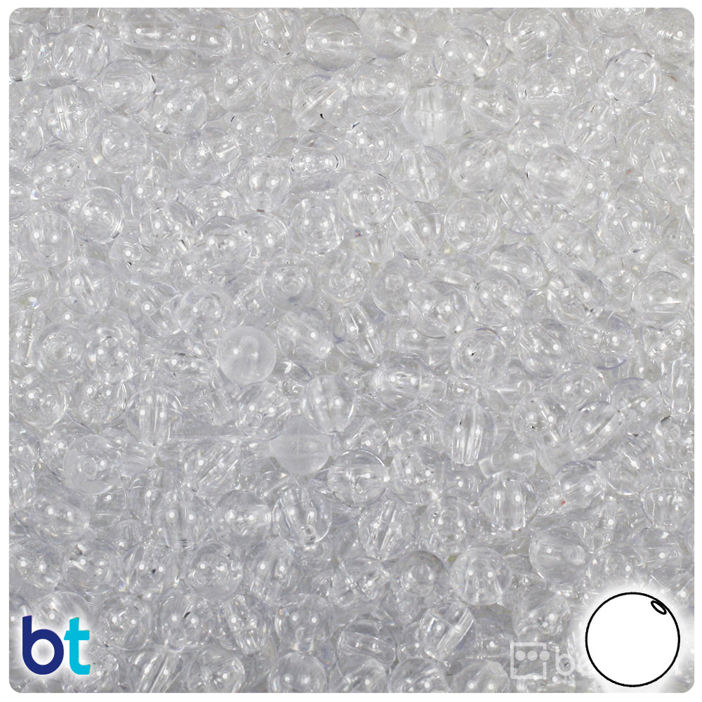 Crystal Transparent 6mm Round Plastic Beads (500pcs)