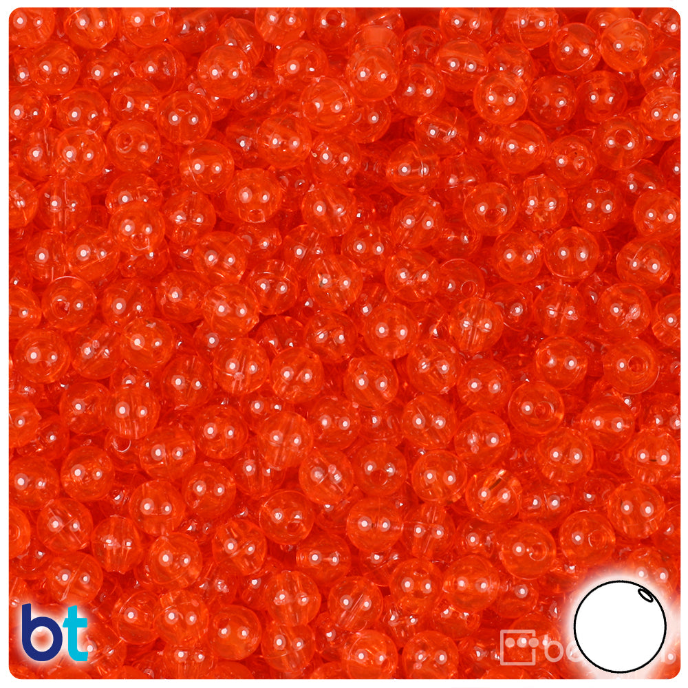 Hyacinth Transparent 6mm Round Plastic Beads (500pcs)