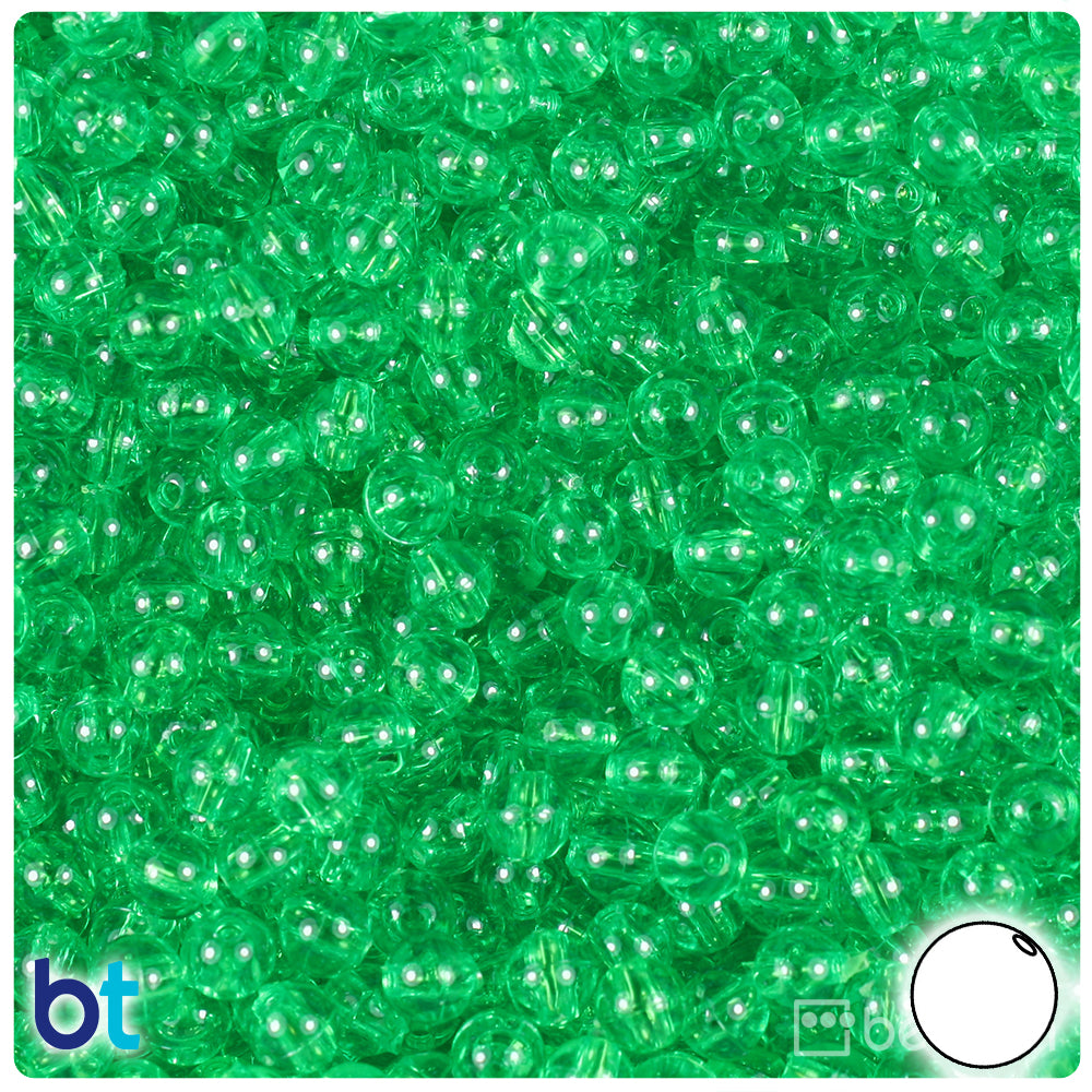 Mint Transparent 6mm Round Plastic Beads (500pcs)