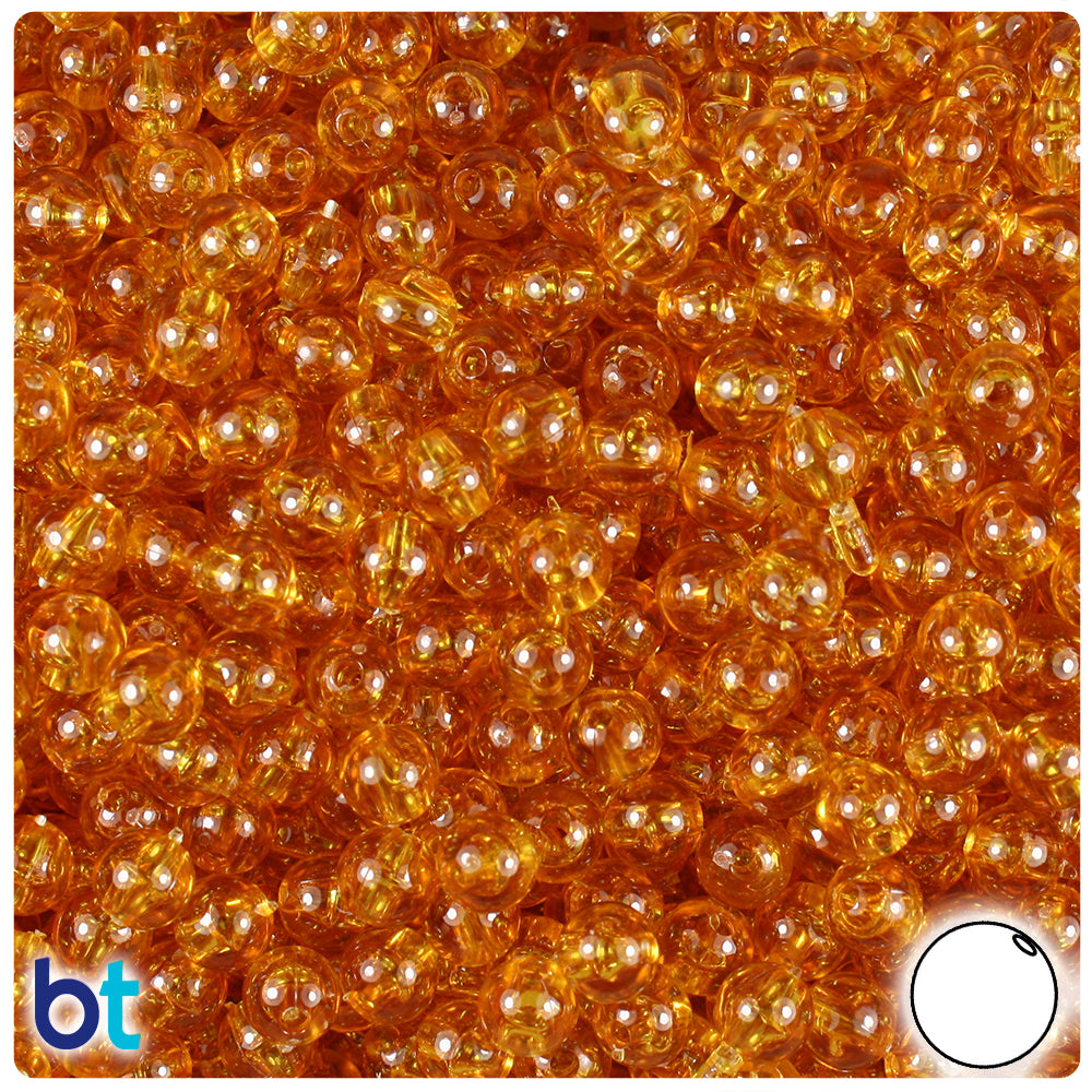 Topaz Transparent 6mm Round Plastic Beads (500pcs)