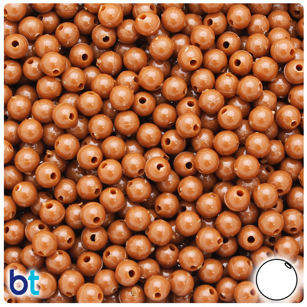 Tiger Eye Opaque 6mm Round Plastic Beads (500pcs)