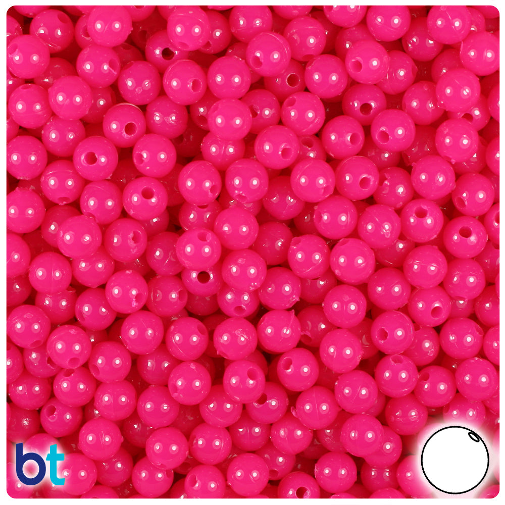 BeadTin Fire Red Transparent 5mm Round Plastic Beads (700pcs)