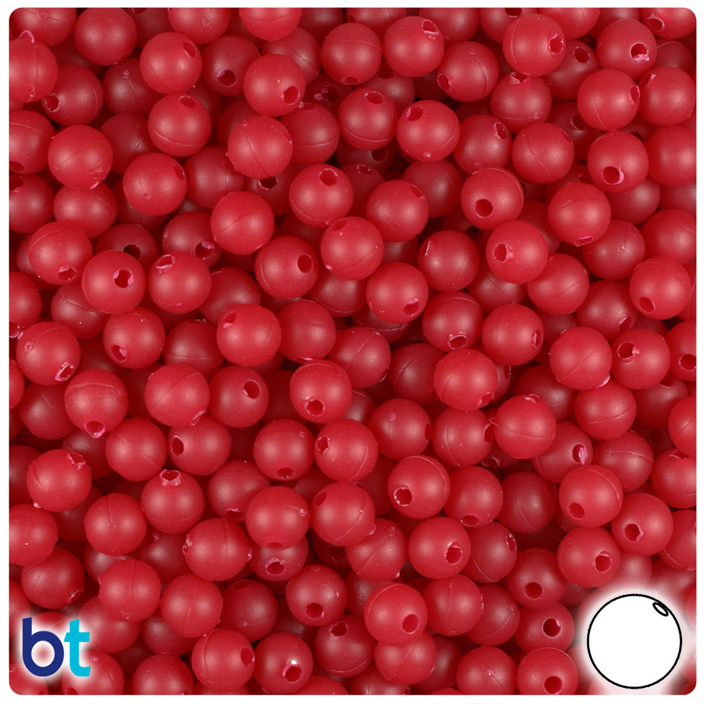 Burgundy Matte 6mm Round Plastic Beads (500pcs)