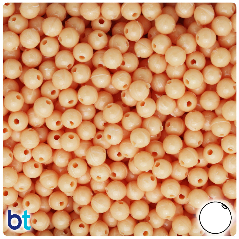 Sand Opaque 6mm Round Plastic Beads (500pcs)