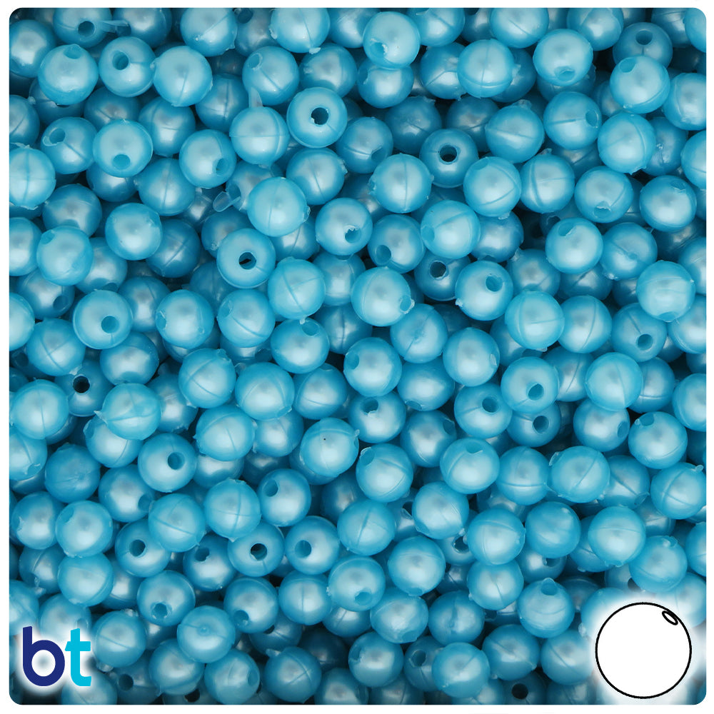 BeadTin Transparent Mix 6mm Round Plastic Craft Beads (500pcs)