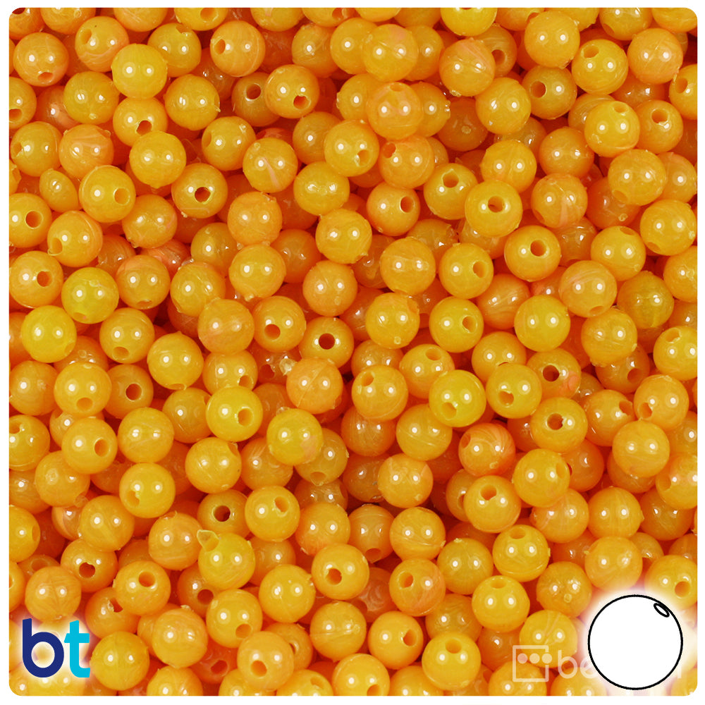 Golden Roe Opaque 6mm Round Plastic Beads (500pcs)
