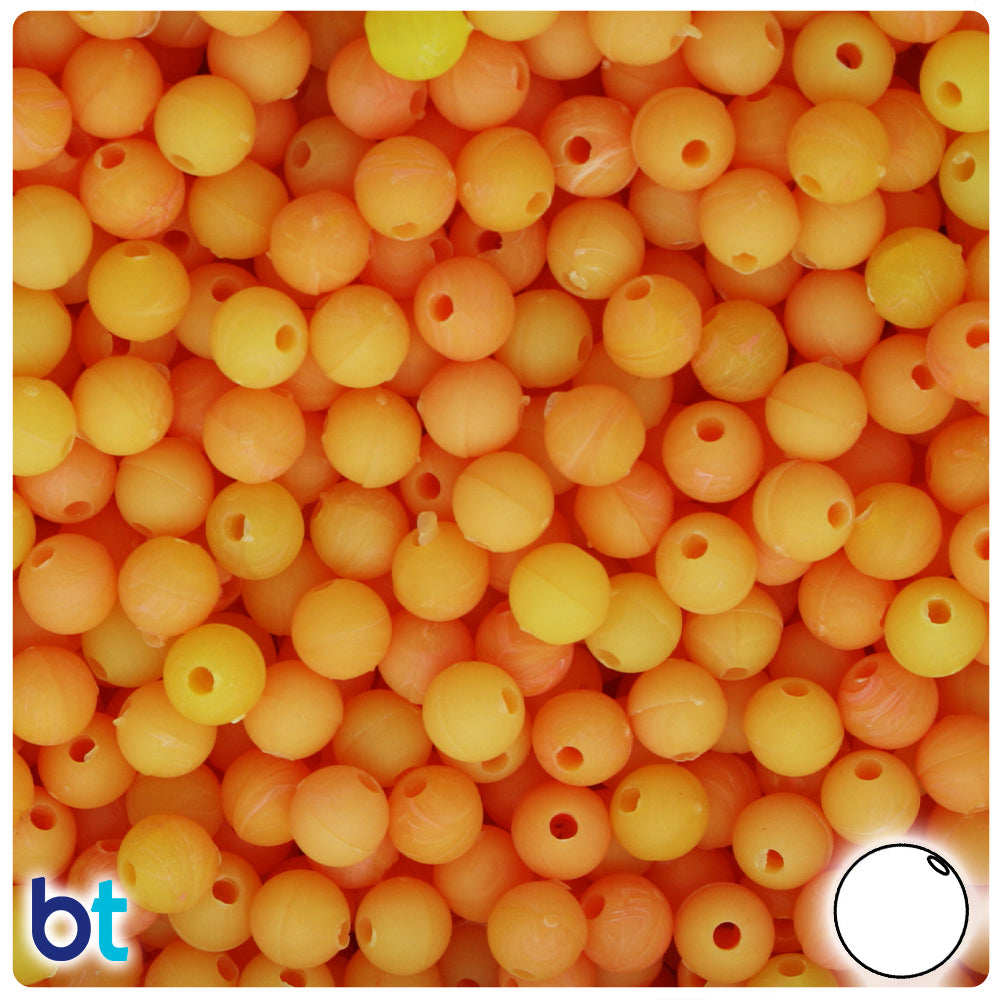 Golden Roe Matte 6mm Round Plastic Beads (500pcs)