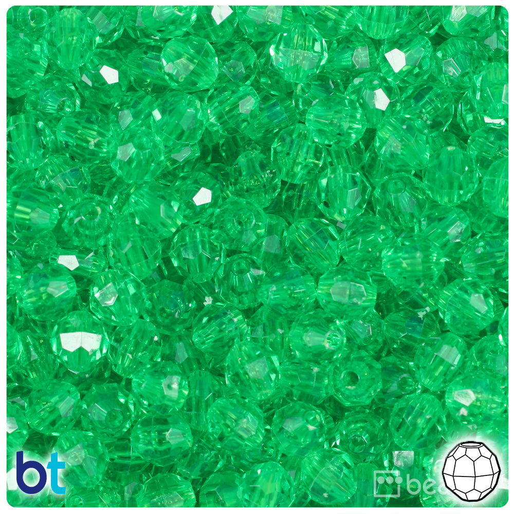 Mint Transparent 8mm Faceted Round Plastic Beads (450pcs)