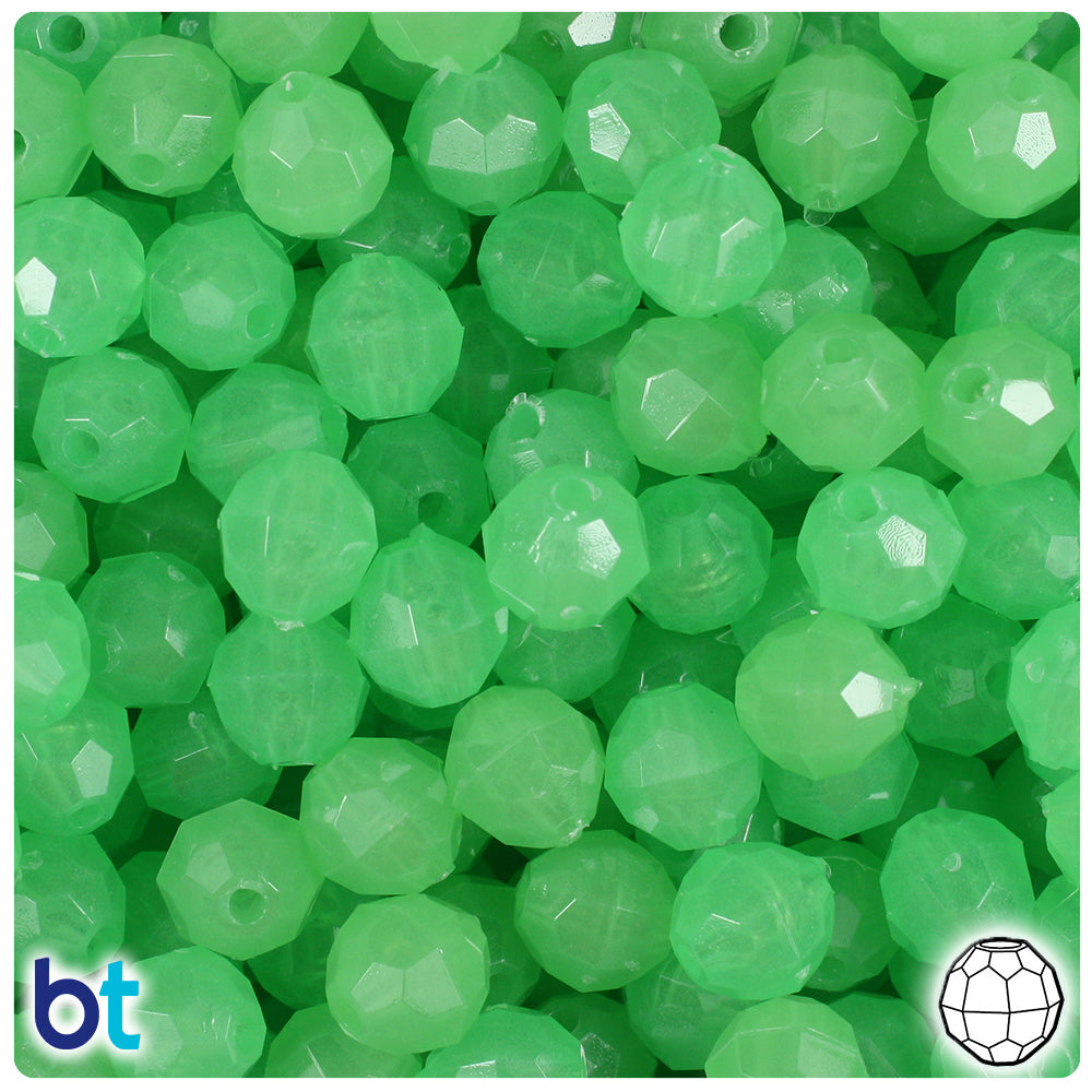 BeadTin Opaque 10mm Faceted Round Plastic Craft Beads (225pcs