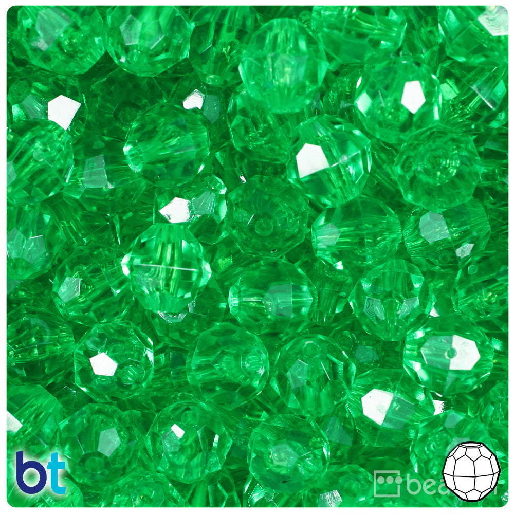 Wholesale Case 12mm Faceted Round Plastic Beads - Transparent