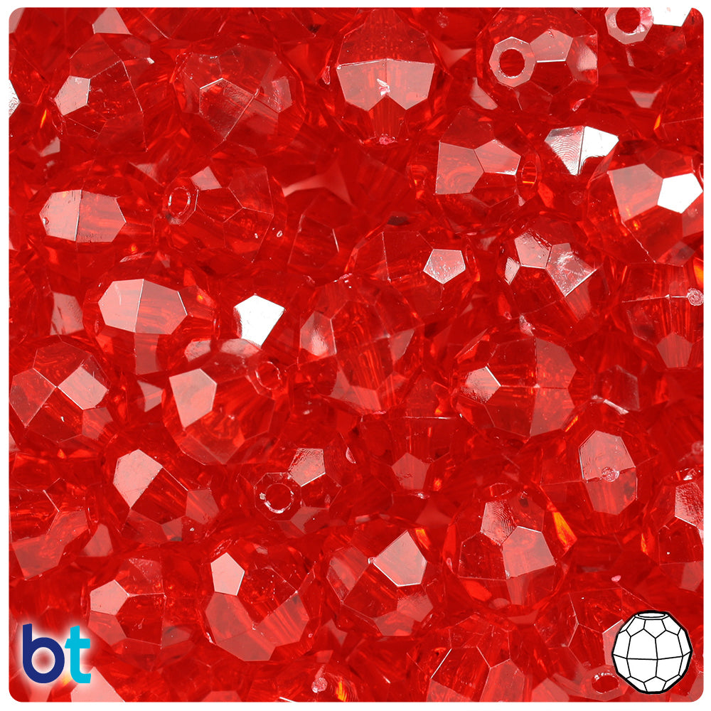 Wholesale Case 12mm Faceted Round Plastic Beads - Transparent