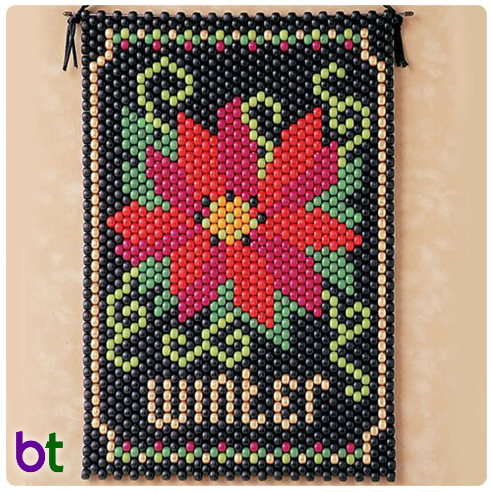 Winter Poinsettia Beaded Banner Kit