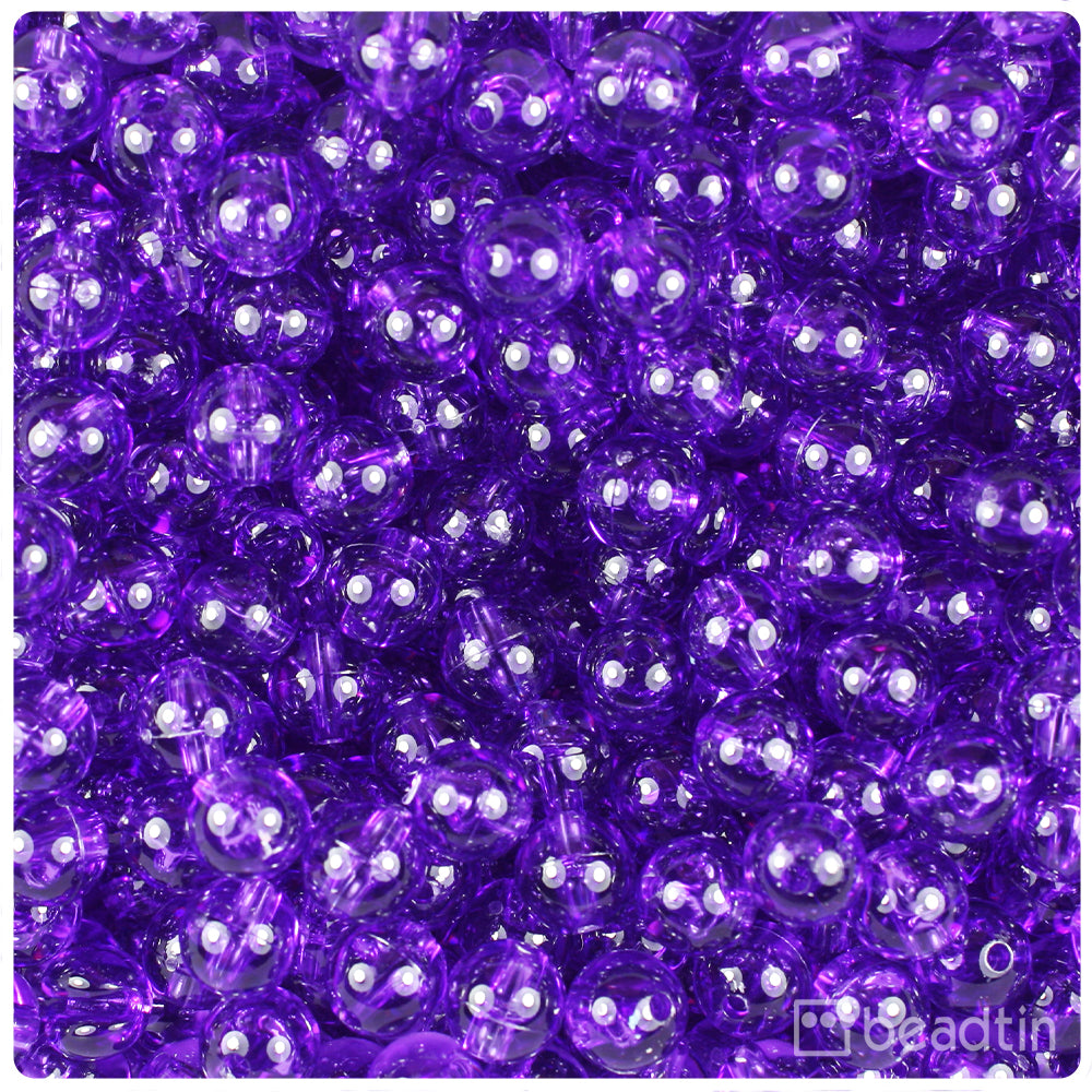 Amethyst Transparent 8mm Round Plastic Beads (300pcs)