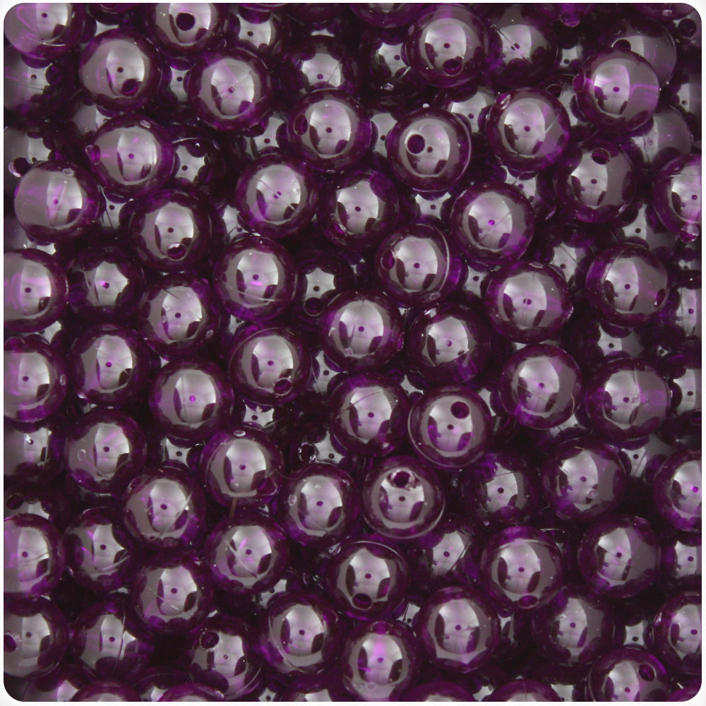 Dark Amethyst Transparent 8mm Round Plastic Beads (300pcs)