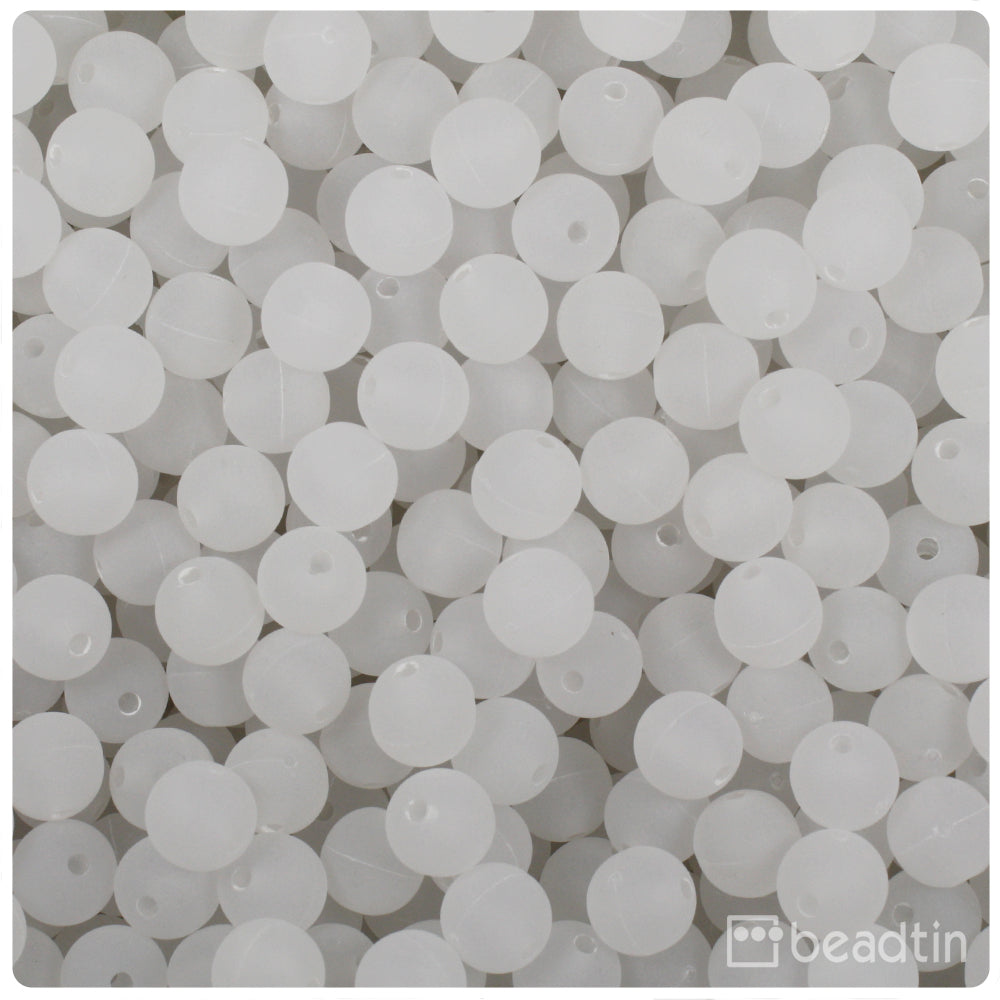 Ice Frosted 8mm Round Plastic Beads (300pcs)