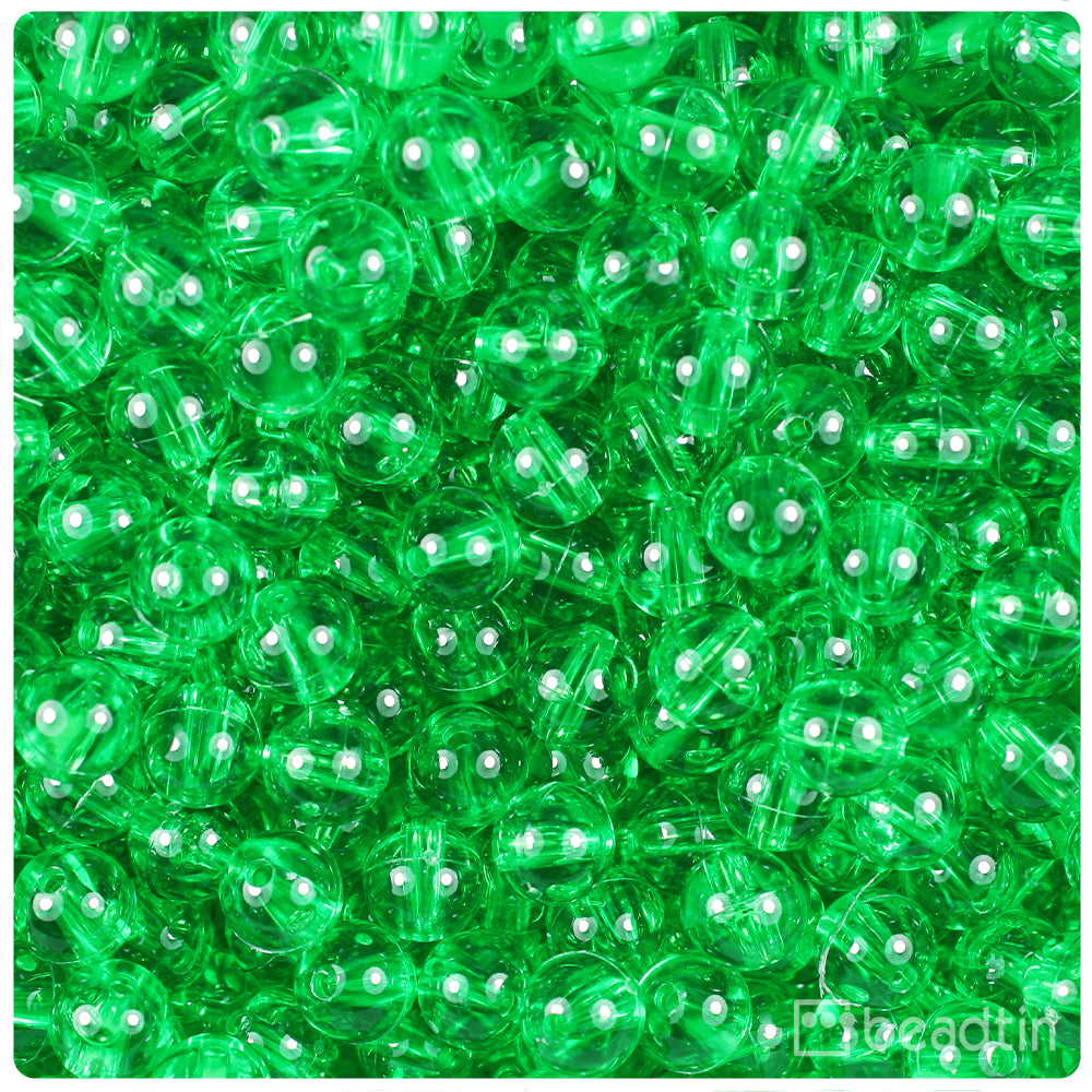 Mint Transparent 8mm Round Plastic Beads (300pcs)