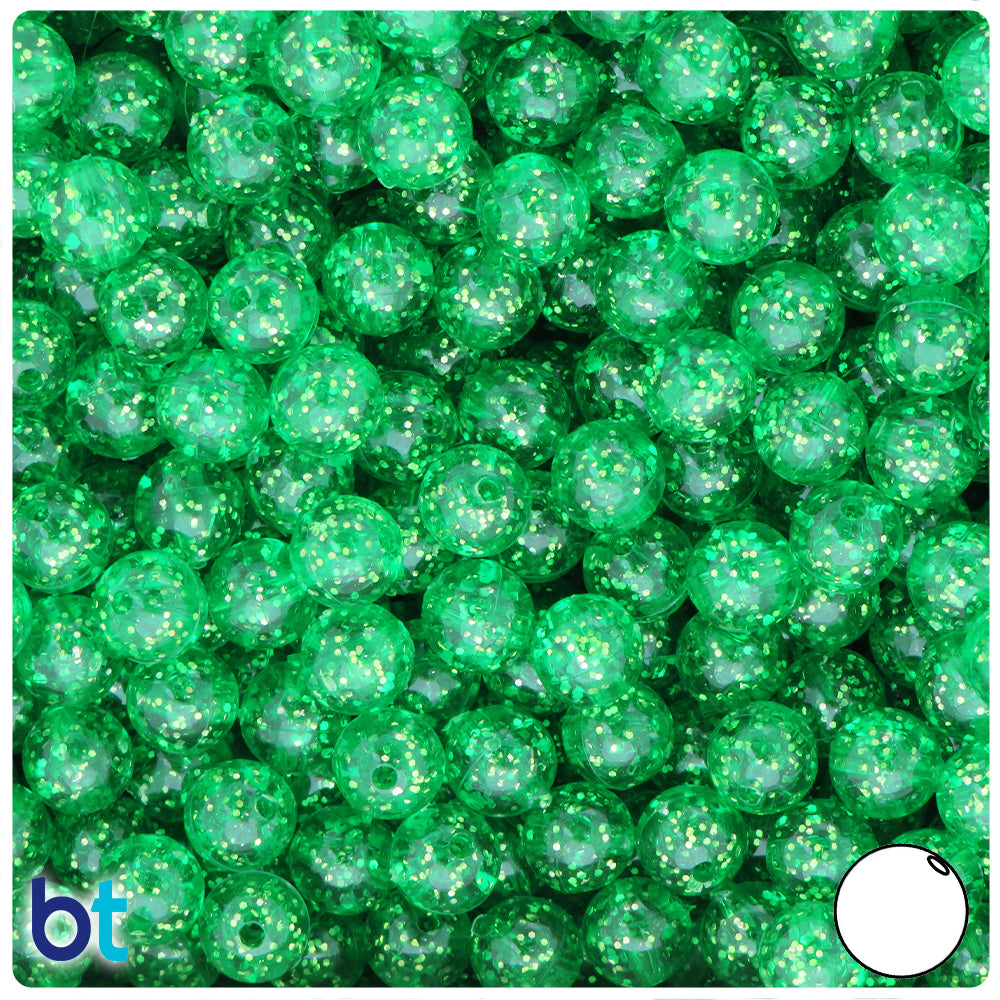 Mint Sparkle 8mm Round Plastic Beads (300pcs)