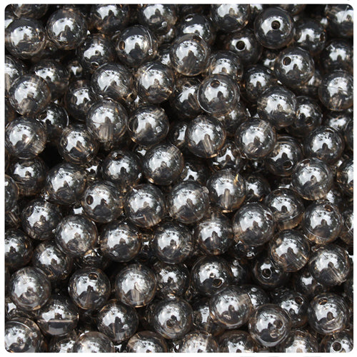 Jet Transparent 8mm Round Plastic Beads (300pcs)