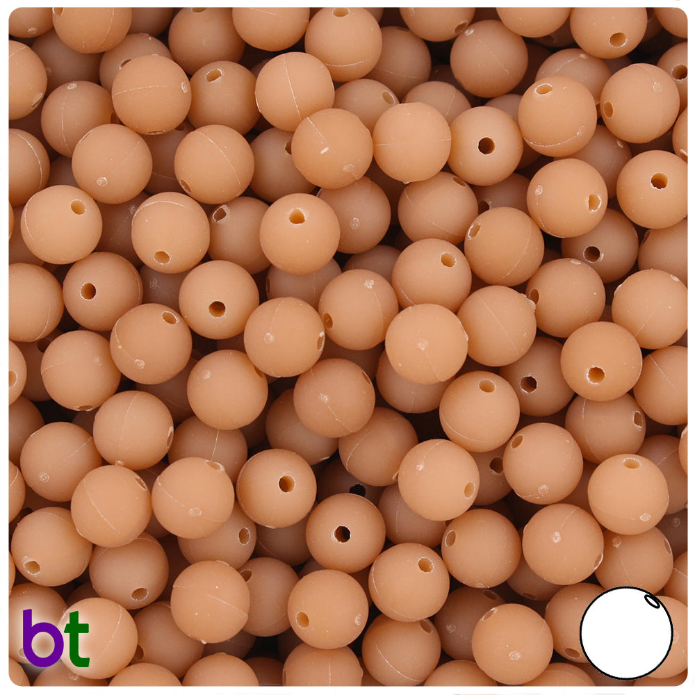 Bone Matte 8mm Round Plastic Beads (300pcs)