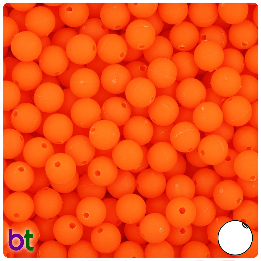 Tangelo Matte 8mm Round Plastic Beads (300pcs)