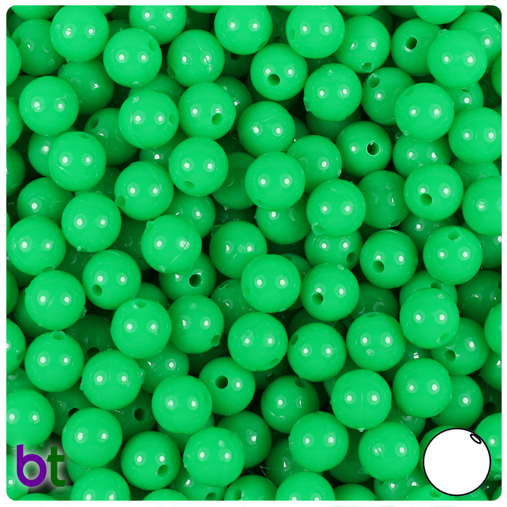 Grasshopper Neon Bright 8mm Round Plastic Beads (300pcs)