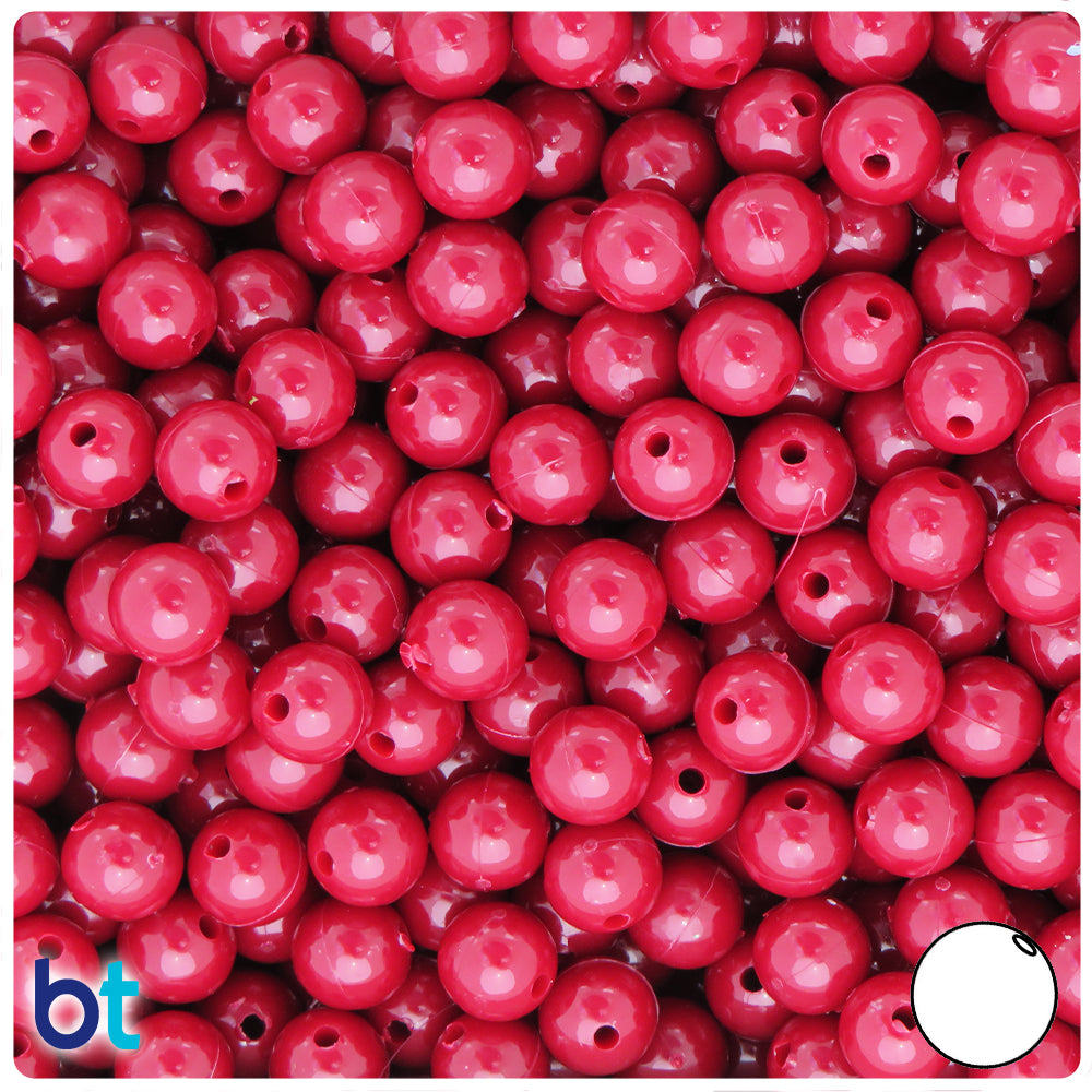 Burgundy Opaque 8mm Round Plastic Beads (300pcs)