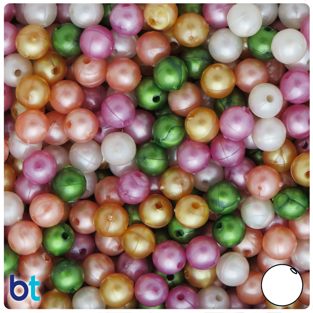 Warm Mix Pearl 8mm Round Plastic Beads (300pcs)