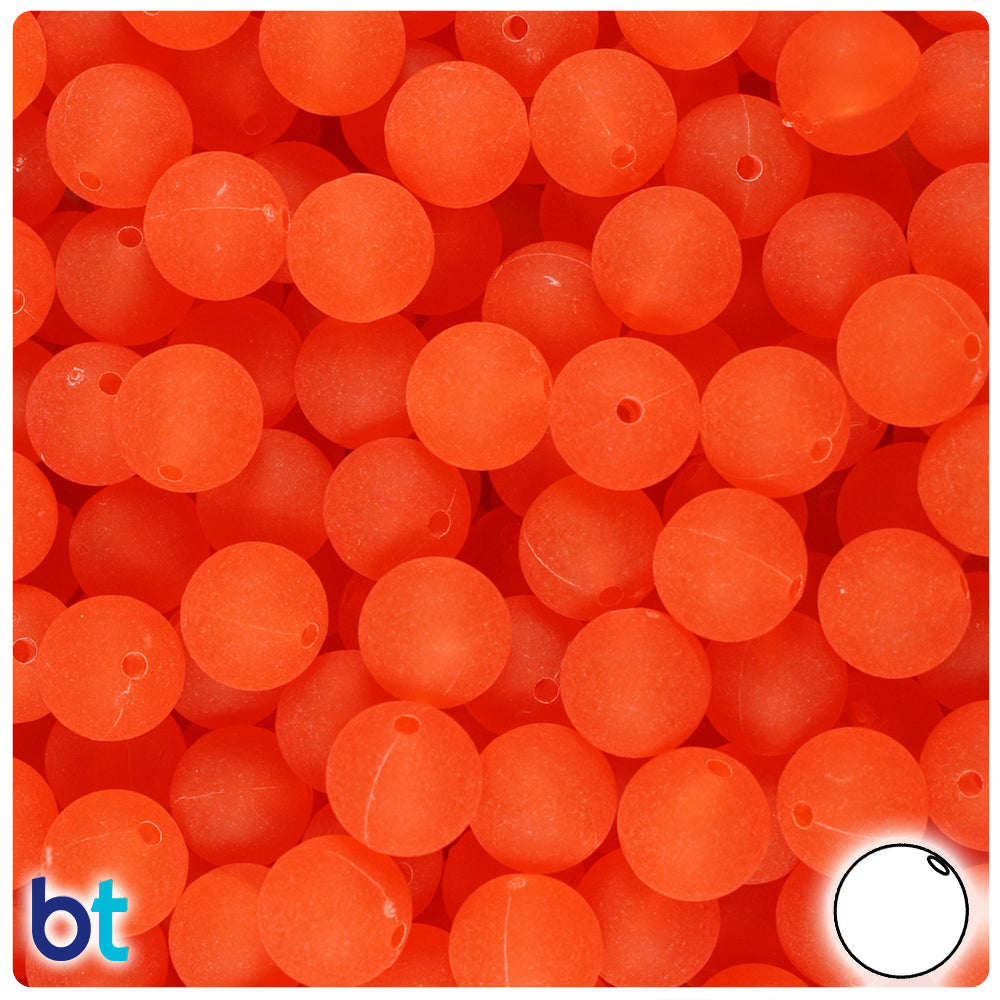 Hyacinth Frosted 10mm Round Plastic Beads (150pcs)