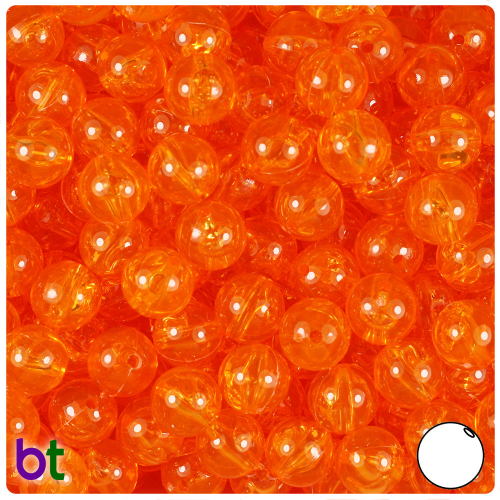 Wholesale Case 10mm Round Plastic Beads - Transparent