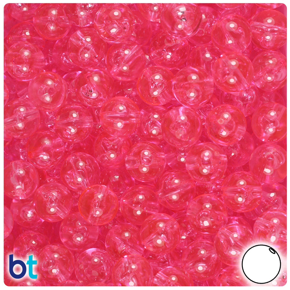 BeadTin Transparent 10mm Round Plastic Beads (150pcs) – Color